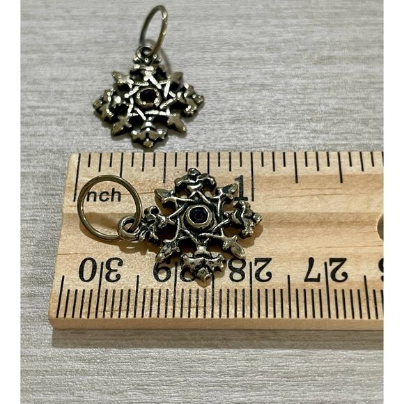 Love Heals Blue Zircon DECEMBER Birthstone Round White Bronze Charm LH93 - Picture 4 of 8